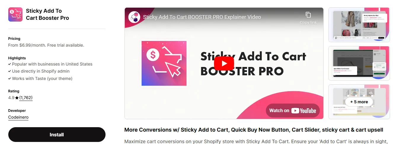 17. Sticky Add To Cart Booster Pro